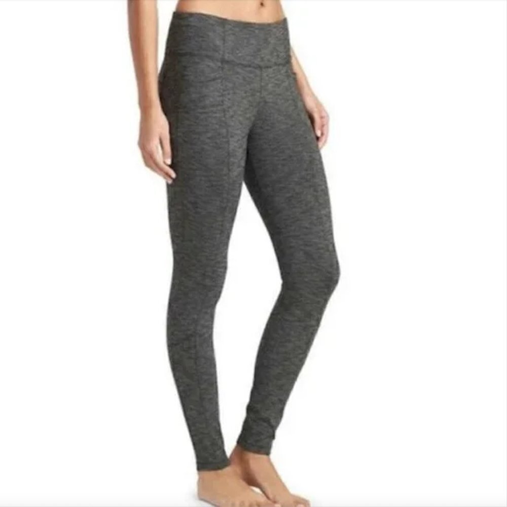 Women's XS Heathered Gray Athleta Tight Ankle Leggings Fitted Stretch